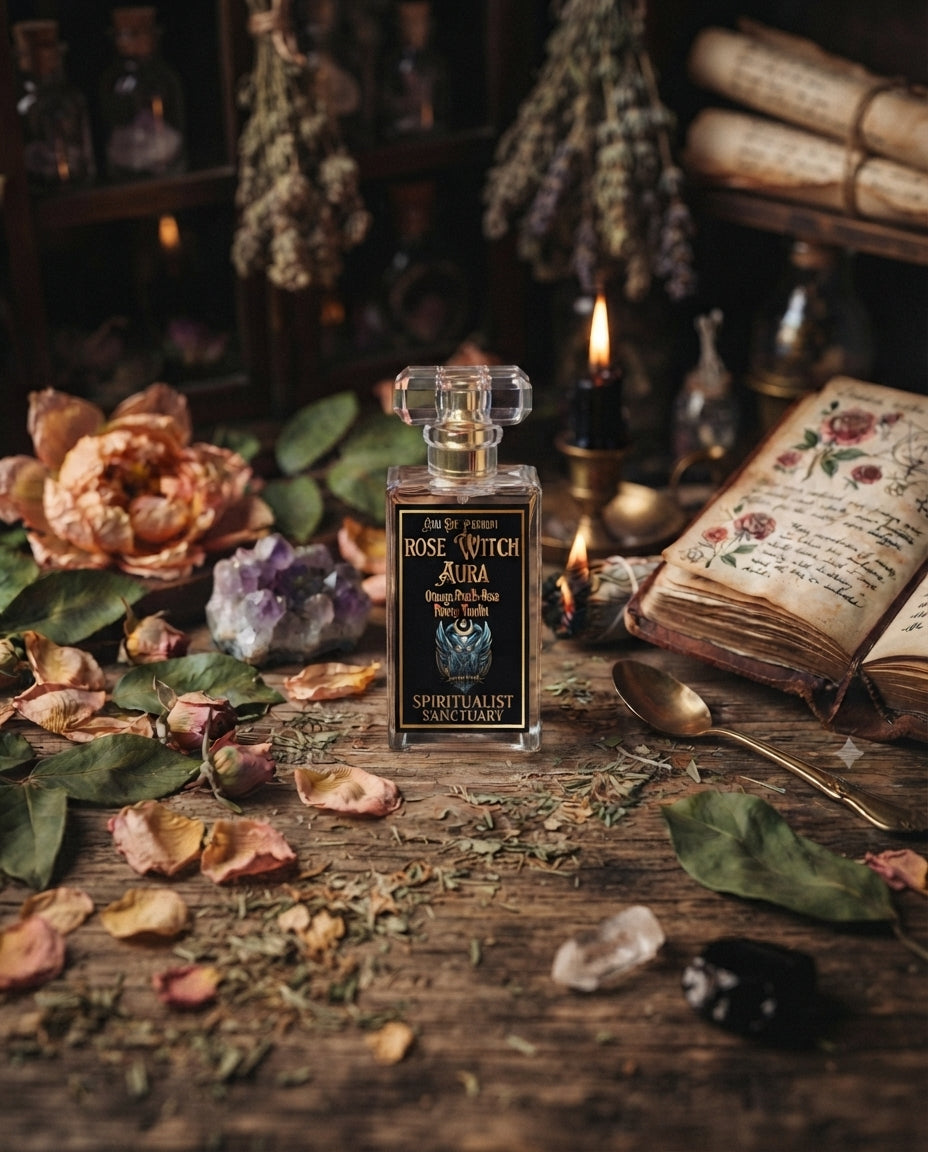 Rose Witch Aura | Intention-Infused Botanical Perfume Oil | Witchy Apothecary Fragrance & Ritual Self-Love Elixir