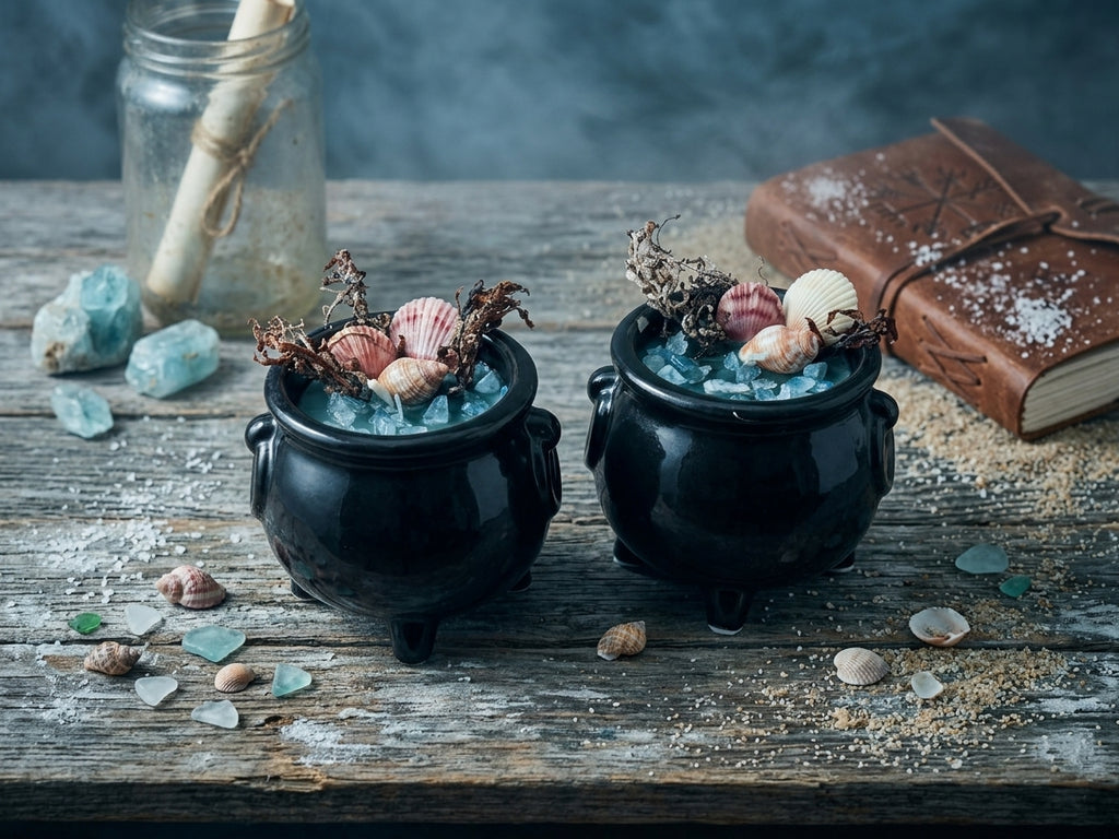 Sea Witch Cauldron Candle – Fresh Ozone & Sea Salt Coastal Altar Anchor