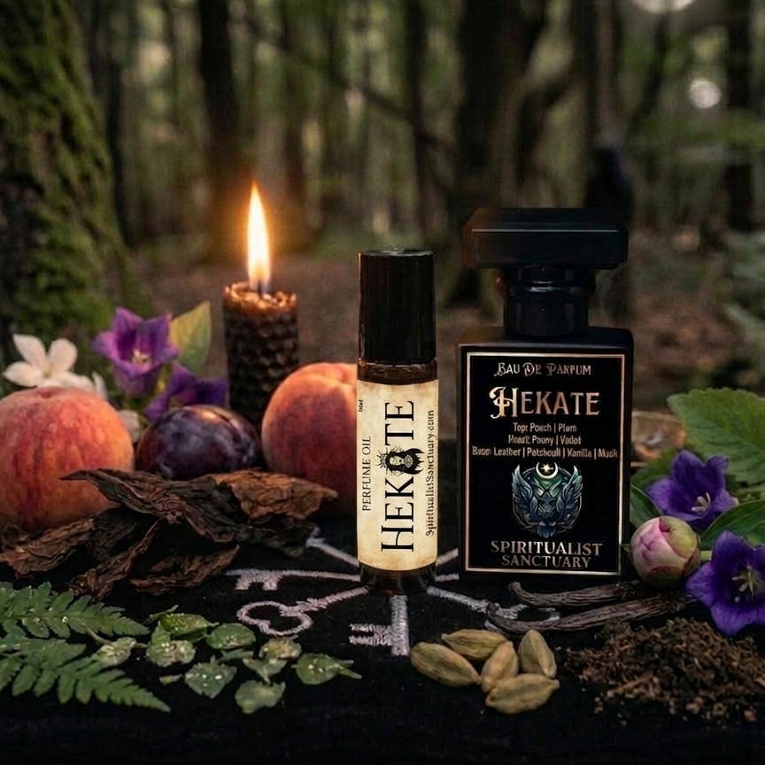 HAKATE Dark Ritual Perfume Crossroads Ritual Oil Dark Peach and Plum Peony Violet Leather and Deep Patchouli | Shadow Work Velvet Scent