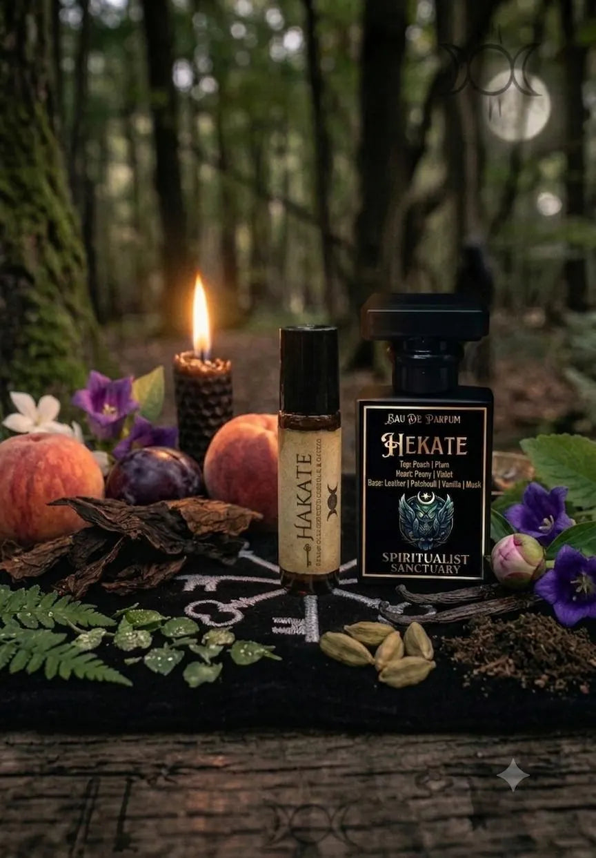 HAKATE Dark Ritual Perfume Crossroads Ritual Oil Dark Peach and Plum Peony Violet Leather and Deep Patchouli | Shadow Work Velvet Scent