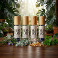 Relieve head tension, neck tightness, and muscle pain naturally with Head Ease Rollerball. Infused with Reiki energy, frankincense, peppermint, and eucalyptus.