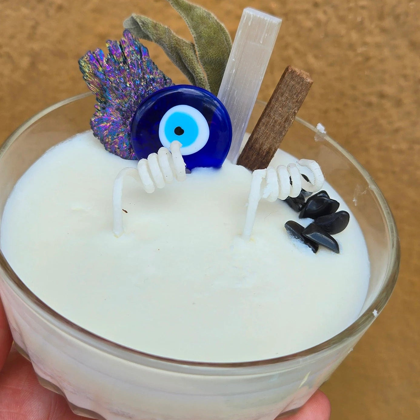 Palo Santo Musk Evil Eye Candle Cleanse & Protection Candle Intention Candle Psychic Protection Empath Protection Candle