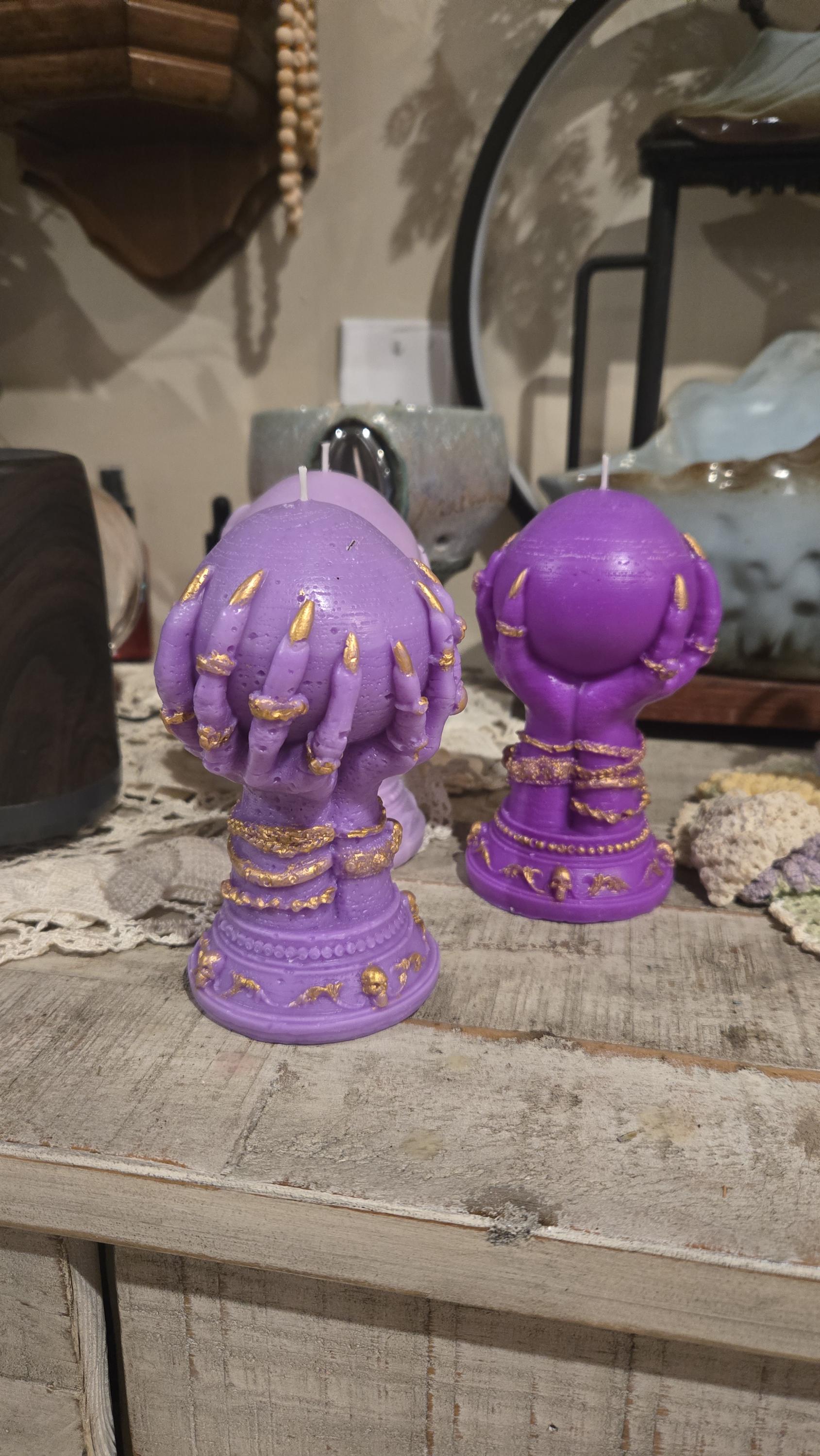 Psychic Reading Crystal Ball Candle Madame Leota Witch Decor