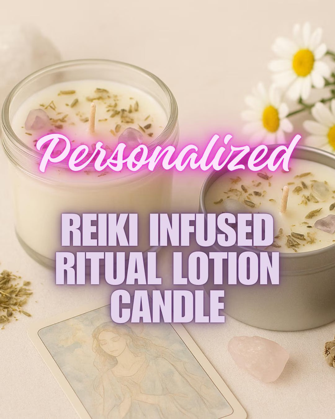 Customized Reiki-Infused Intention Ritual Candle Solid Perfume Soy Wax Energy Healing Candle Lotion Candle