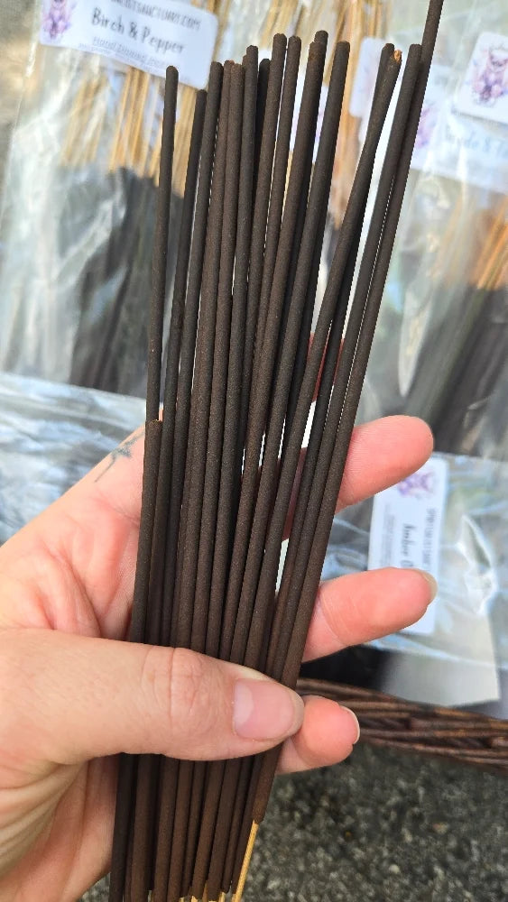 Amber Oud Hand-Dipped Incense  Grounding & Mystical Ritual Scent Incense Sticks