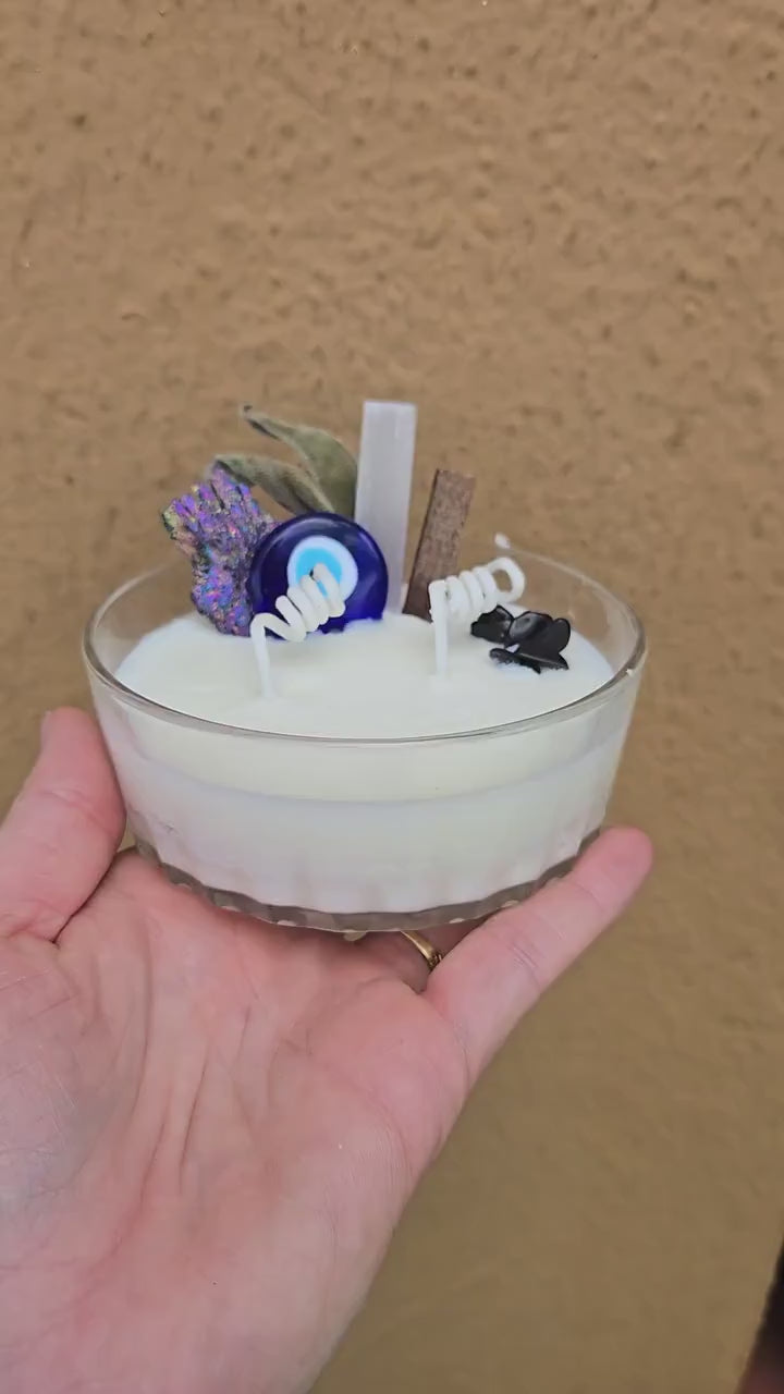 Palo Santo Musk Evil Eye Candle Cleanse & Protection Candle Intention Candle Psychic Protection Empath Protection Candle