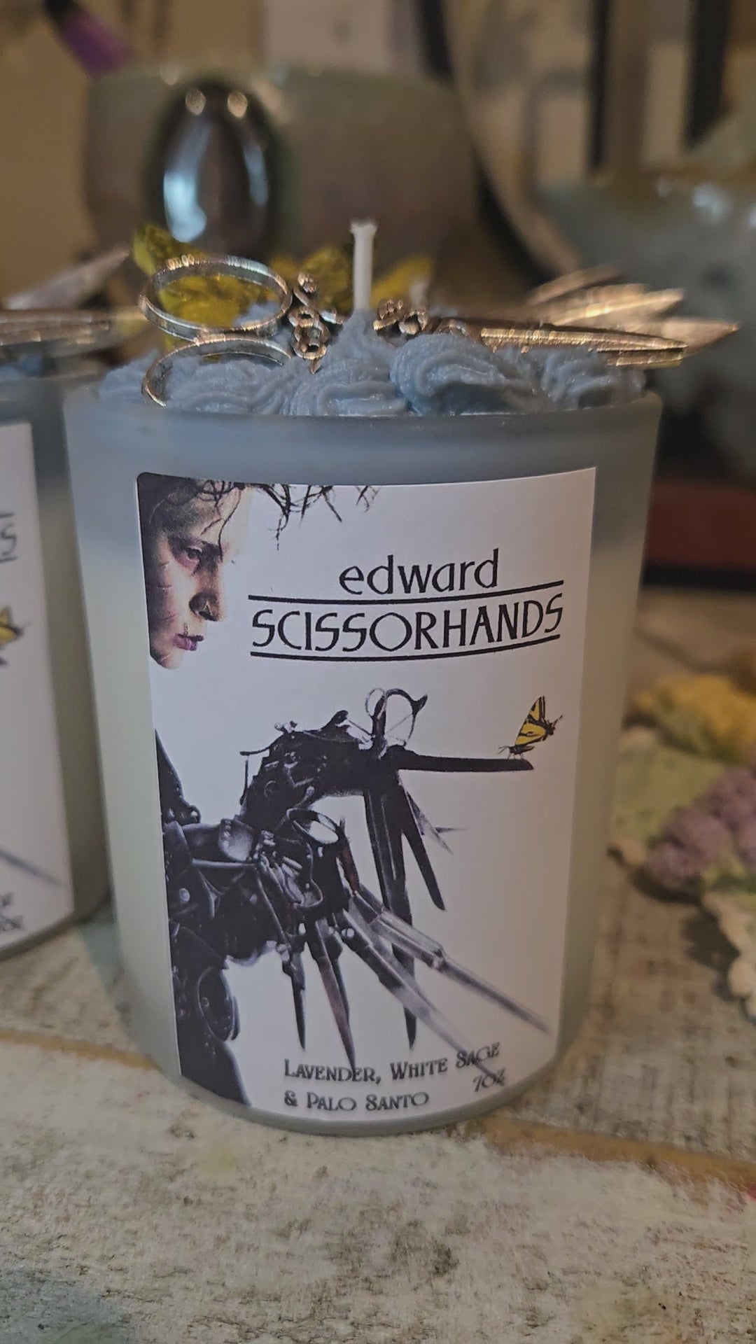 Edward Scissorhands Movie Theme Candle- Butterfly Sanctuary Protection Ritual Candle
