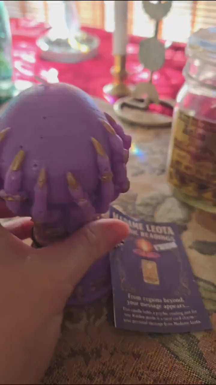 Psychic Reading Crystal Ball Candle Madame Leota Witch Decor