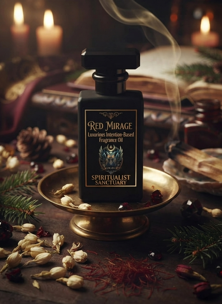 Red Mirage Intention Perfume Oil | Luxury Amber & Saffron Fragrance | Unisex Scented Oil for Manifestation