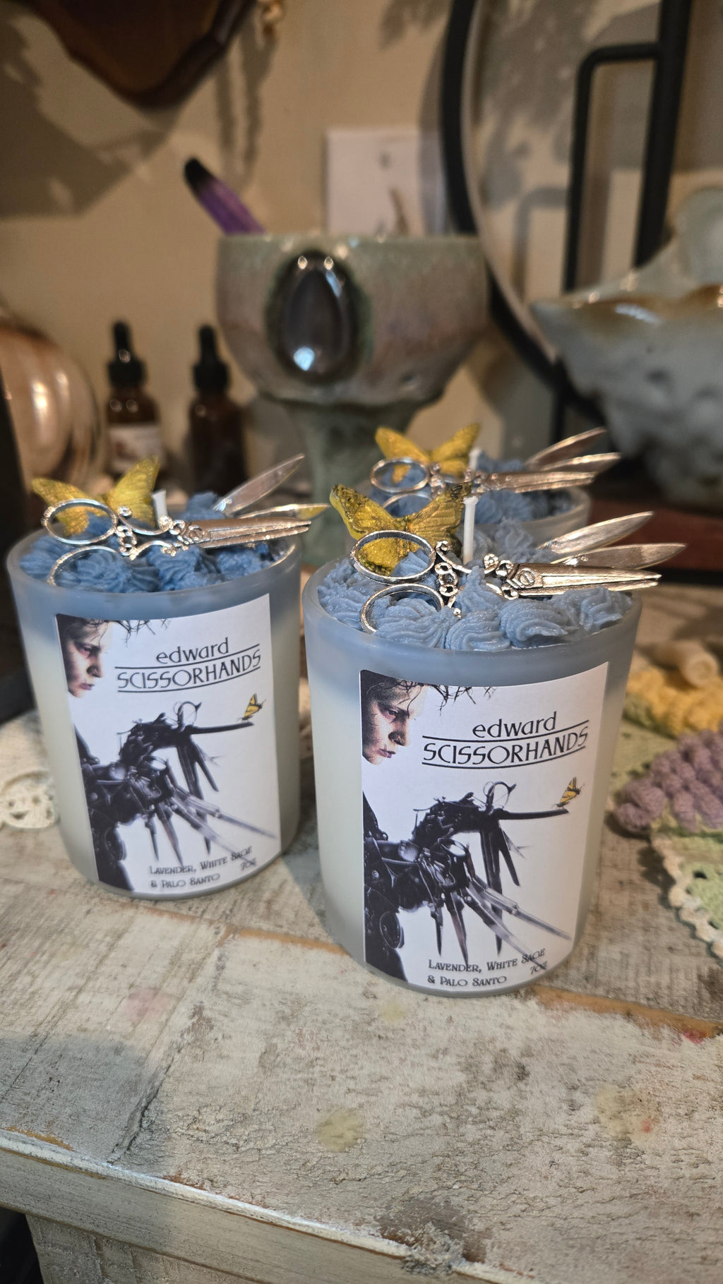 Edward Scissorhands Movie Theme Candle- Butterfly Sanctuary Protection Ritual Candle